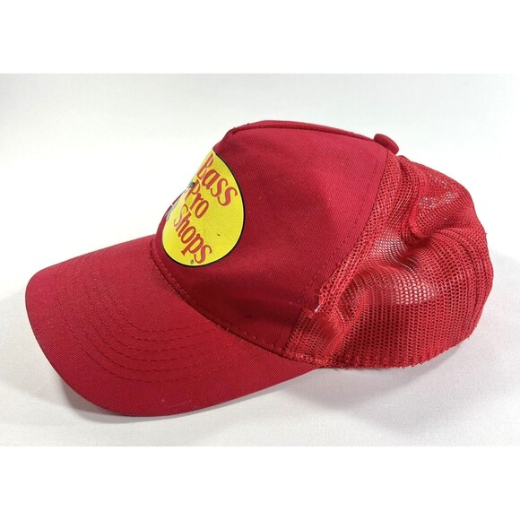 Vintage Bass Pro Shops Red Trucker Snapback Adjustable Hat - Picture 4 of 10
